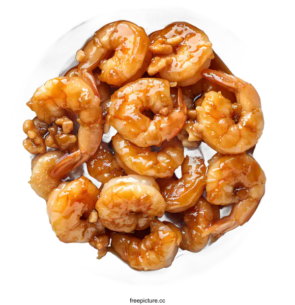 [Transparent Background PNG]Honey Walnut Shrimp