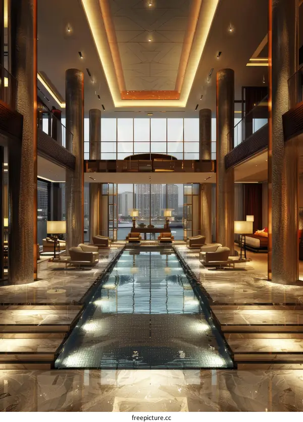Luxurious Indoor Hotel Lobby