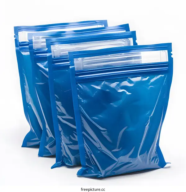 Blue Plastic Bags with Zipper Seal