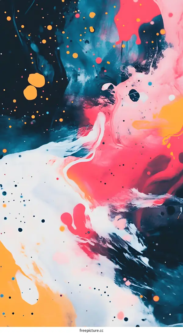 Abstract Colorful Swirls and Dots