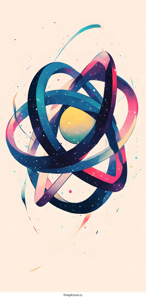 Abstract Art Design of Atomic Structure