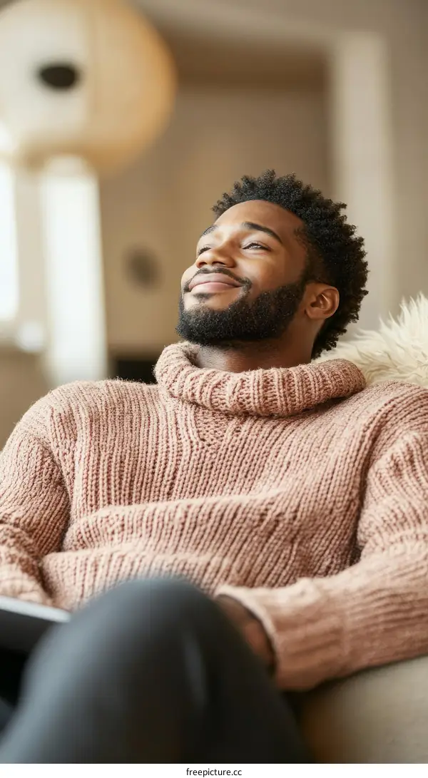 Relaxed Man in a Cozy Sweater