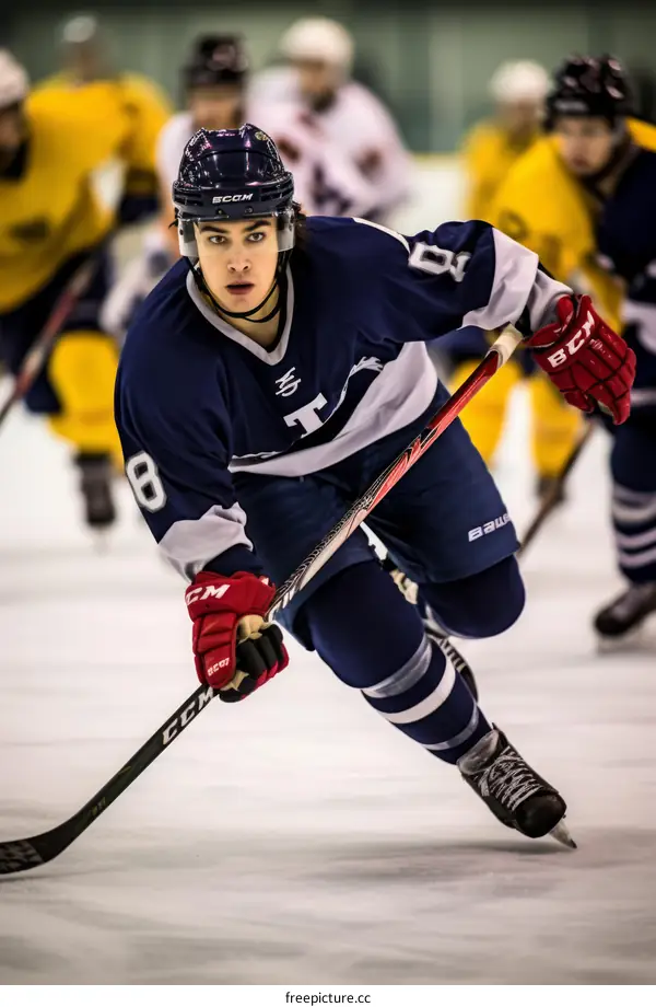 Ice hockey player in action