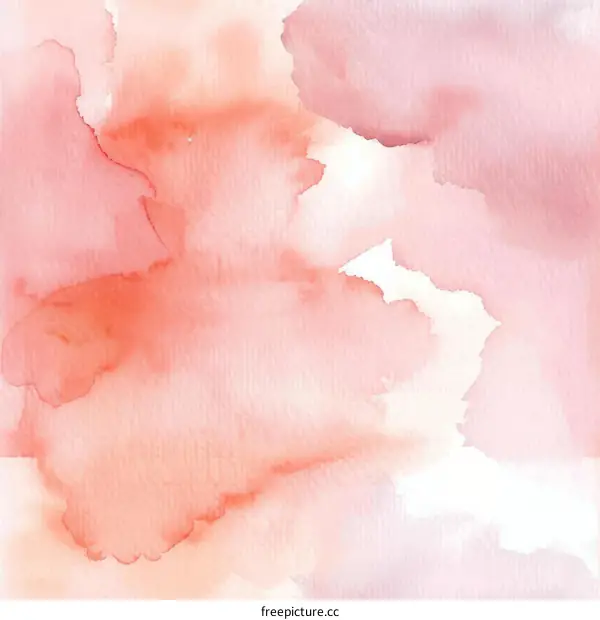 Abstract watercolor background in peach and pink colors