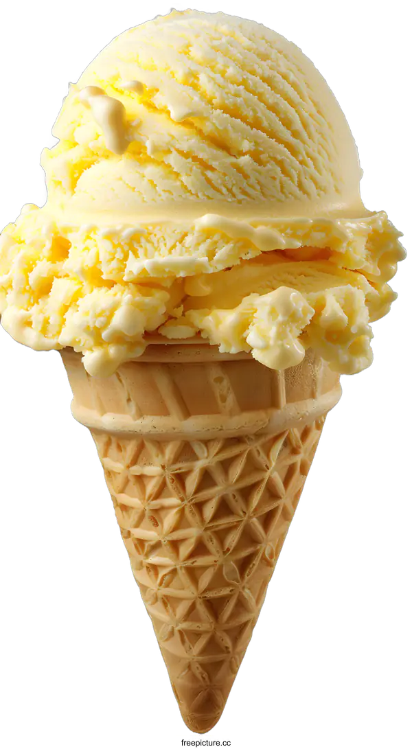 [Transparent Background PNG]Vanilla ice cream cone