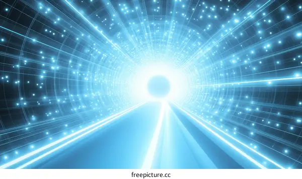 Abstract Futuristic Light Tunnel