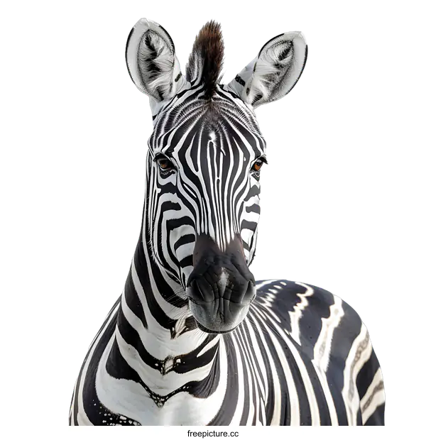 [Transparent Background PNG]Close up of a zebra