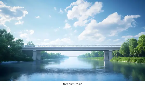 Stunning Bridge Over Calm River Landscape