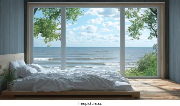 Coastal Bedroom Interior Design Illustration