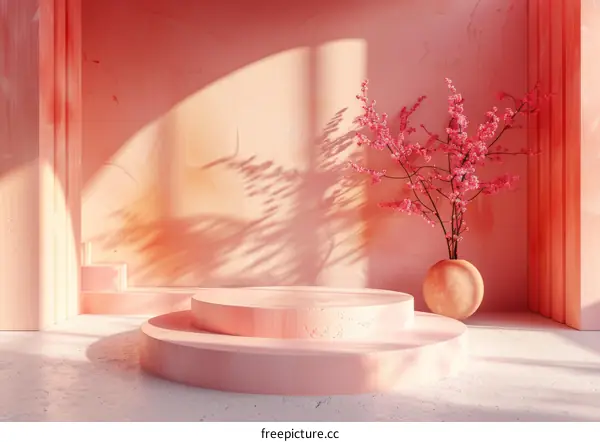 Pastel Pink Floral Display Stand