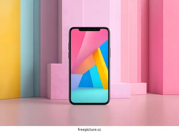 Mobile Phone with Abstract Background