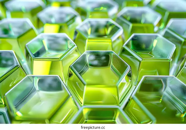 Abstract Green Hexagonal Structure