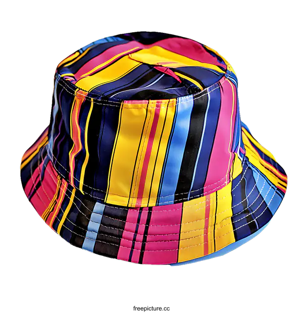 [Transparent Background PNG]Colorful Striped Bucket Hat Fashion Accessory