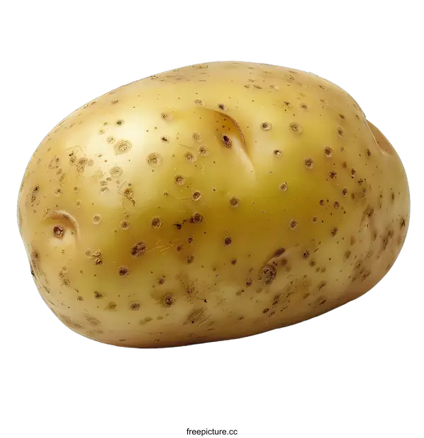 [Transparent Background PNG]Single Raw Yellow Potato Isolated On White Background