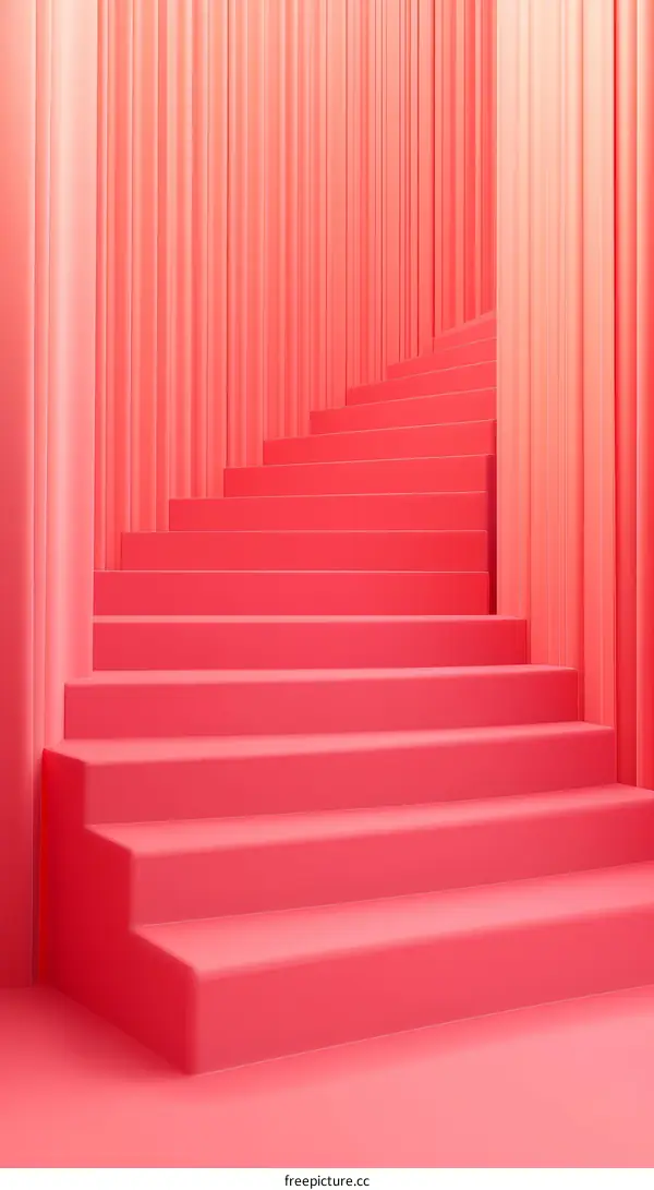 Abstract Pink Spiral Staircase Design