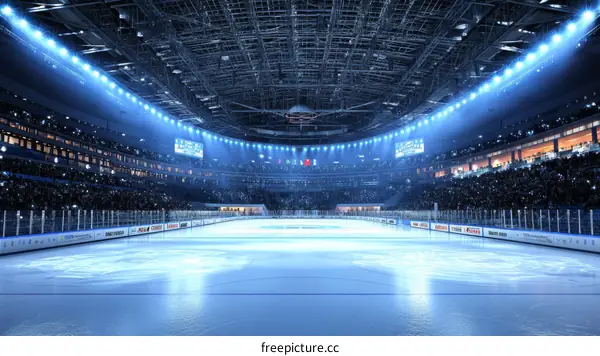 Ice Hockey Arena with Spectators