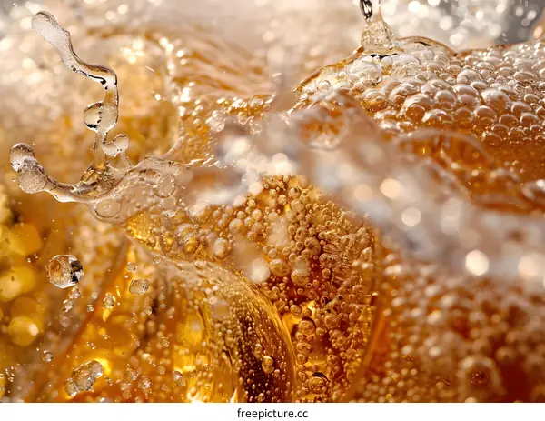 Closeup of a Splashing Glass of Beer