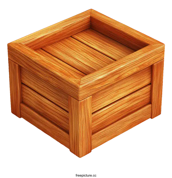 [Transparent Background PNG]Wooden Crate Illustration for Storage