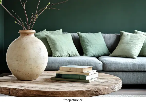 Rustic Living Room with Greenery