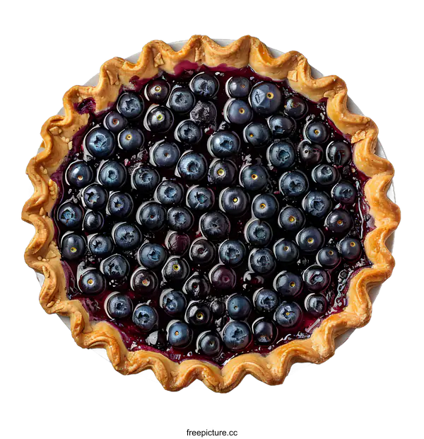 [Transparent Background PNG]Blueberry Pie on White Background