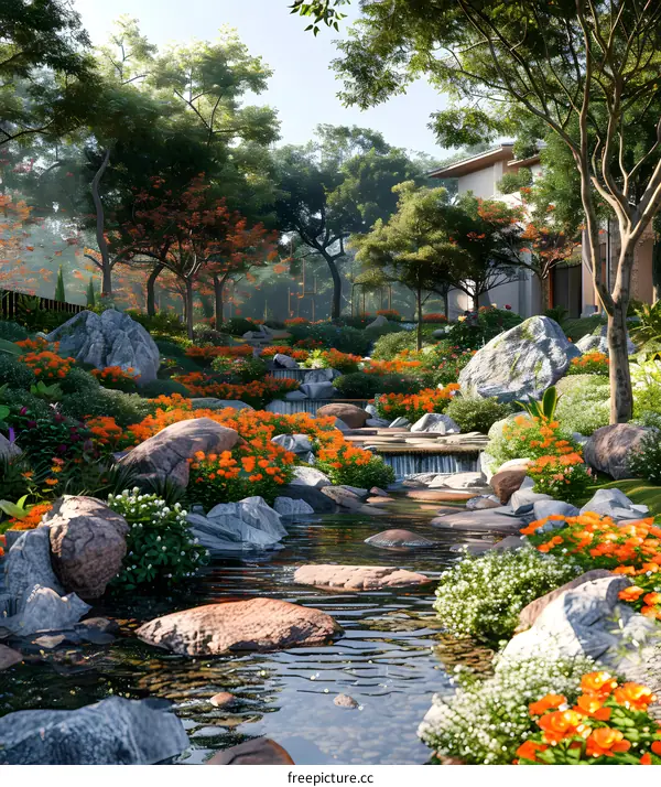 Natural landscape garden design renderings