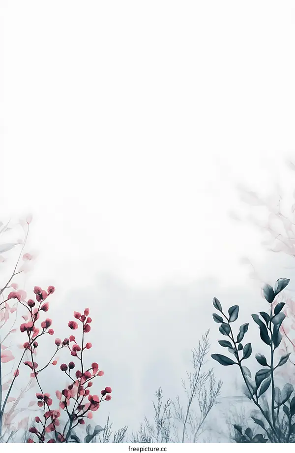 Watercolor Painting of Minimalist Flower Background