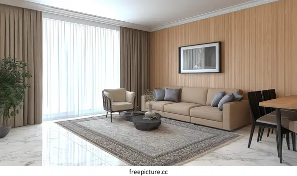 Modern Living Room Interior Design Illustration
