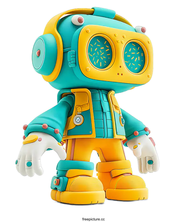 [Transparent Background PNG]Cute Robot Toy Character