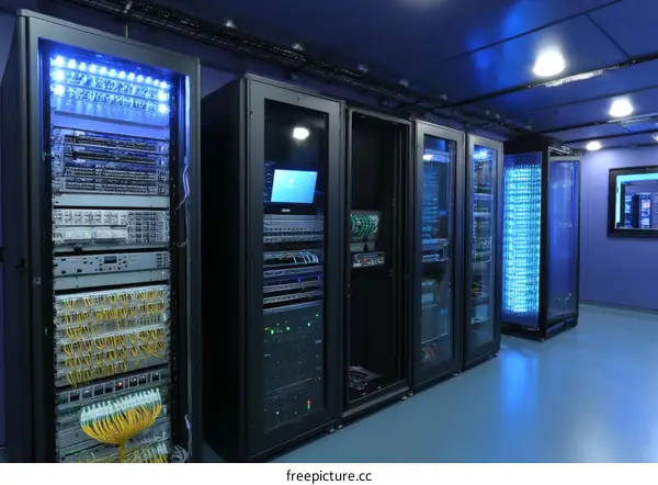 Server Room with Network Cabling