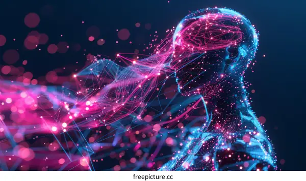 Digital Illustration of a Brain Glowing with Electrical Energy