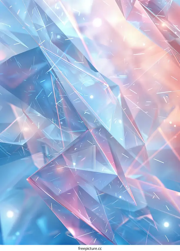Pink and Blue Abstract Crystal Fractals