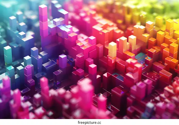 Abstract Colorful Cubes Background