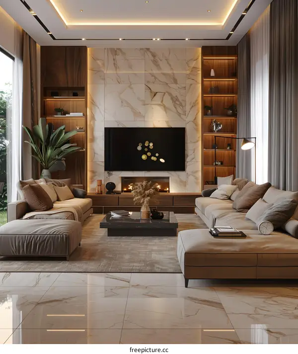 Modern minimalist living room design renderings