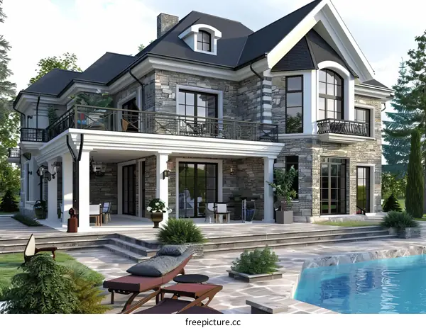 Luxury Stone House with Outdoor Pool