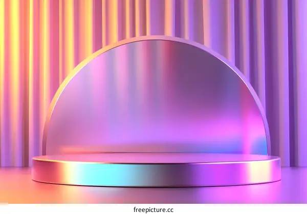 3D Abstract Neon Stage Platform