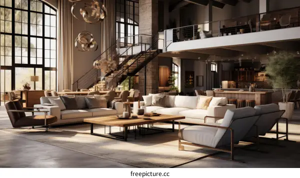 The inviting living room of a spacious modern home