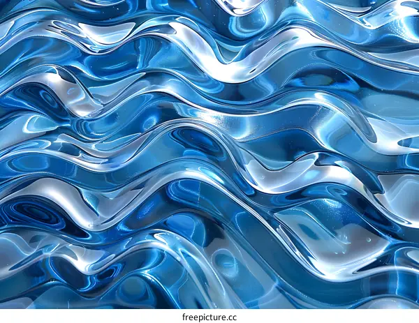 Abstract Blue Waves Background Design