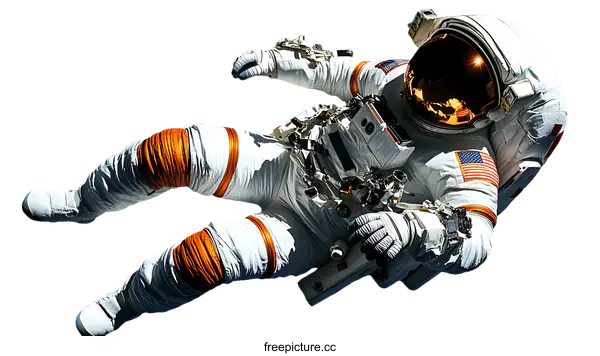 [Transparent Background PNG]Astronaut in Space Suit in Space Exploration