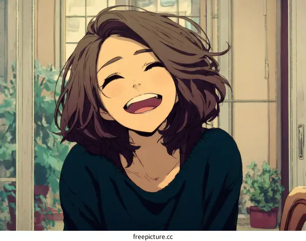 Smiling Asian Girl Illustration