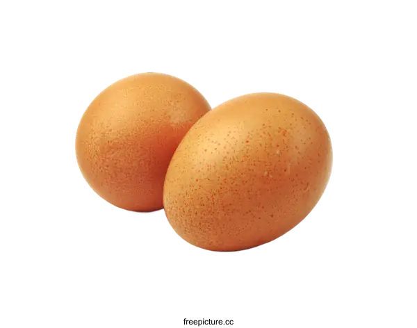 [Transparent Background PNG]Two Fresh Brown Eggs on White Background