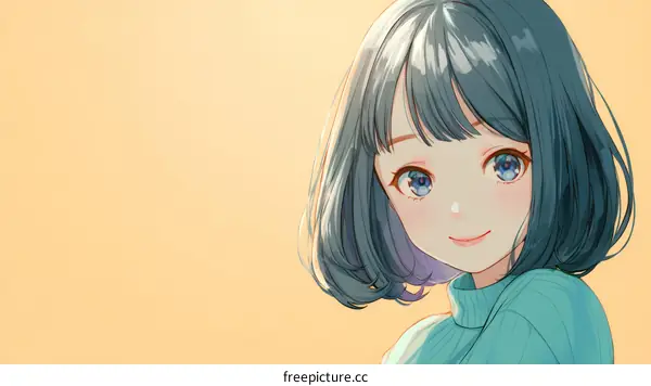 Cute Anime Girl with Short Hair