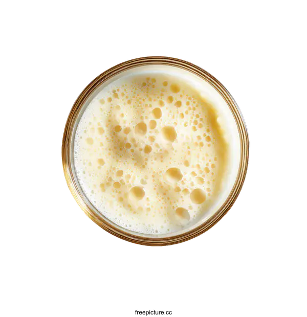 [Transparent Background PNG]Close-up of Frothy Beverage in Glass Cup