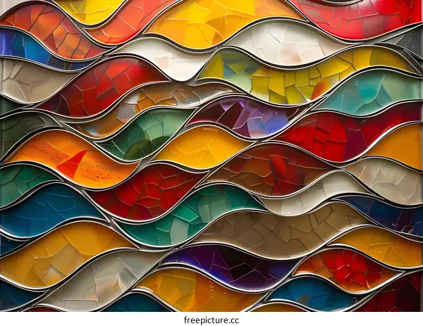 Colorful Mosaic Pattern Waves Texture