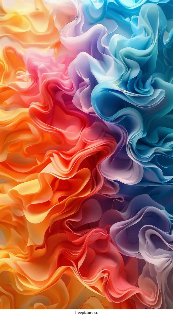 Vivid Abstract Painting with Fluid Waves