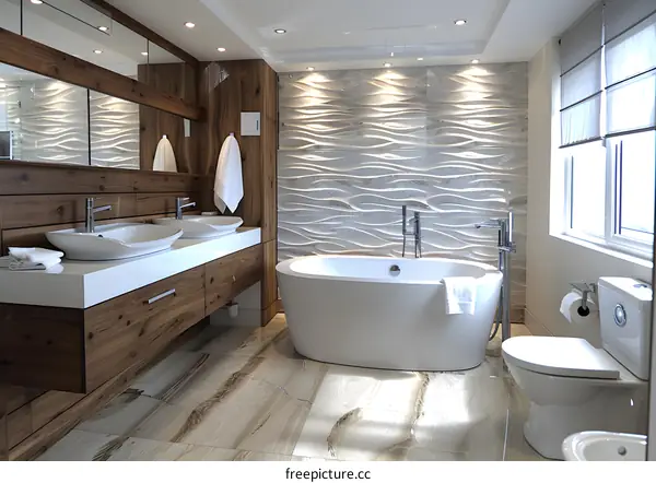 Modern and minimalist bathroom