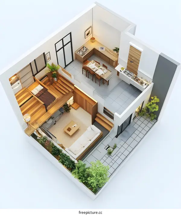 Modern Minimalist Home Design with Open Floor Plan and Patio