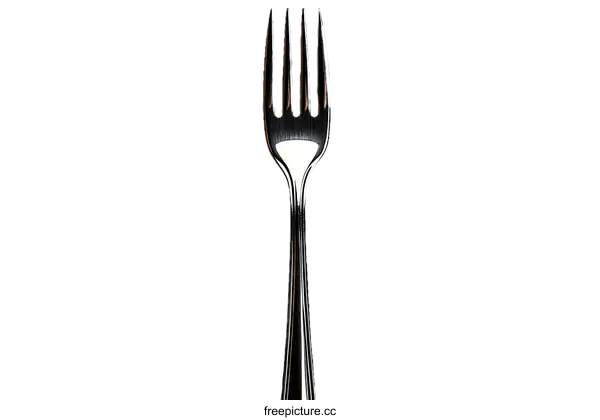[Transparent Background PNG]Close Up Stainless Steel Fork on White Background