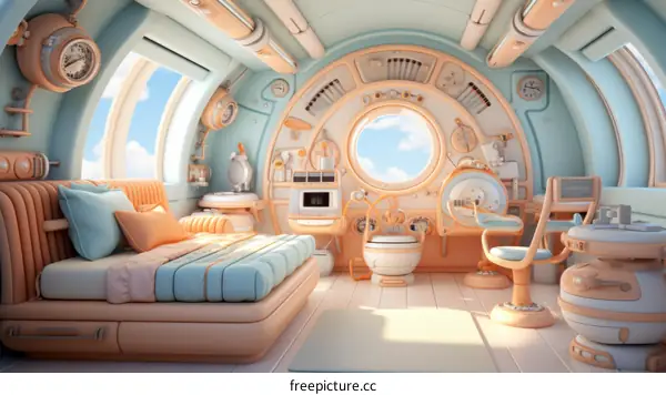 Whimsical Cartoon Style Bedroom Interior with Cozy Ambiance