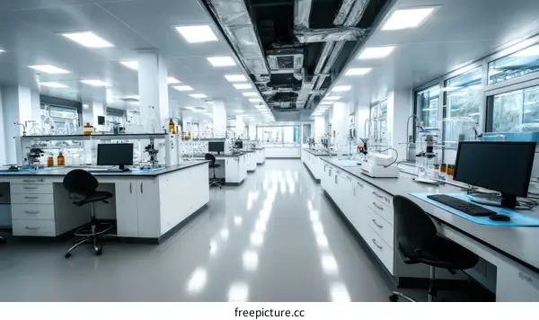 Modern Empty Laboratory Research Facility