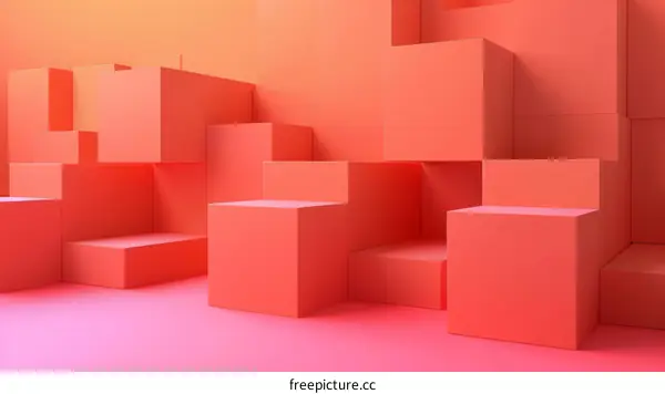 Abstract Pink and Orange Geometric Shapes Background